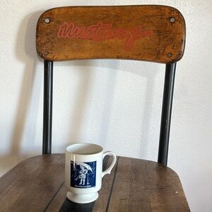 Morton’s salt when it rains it pours coffee cup white glass